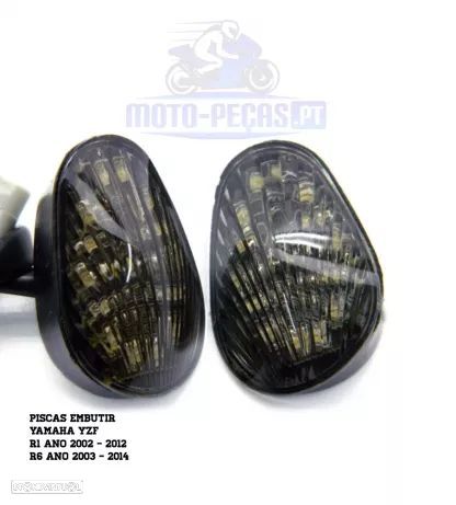 Piscas para Yamaha yzf R1 e R6 pisca fumado embutir - 1
