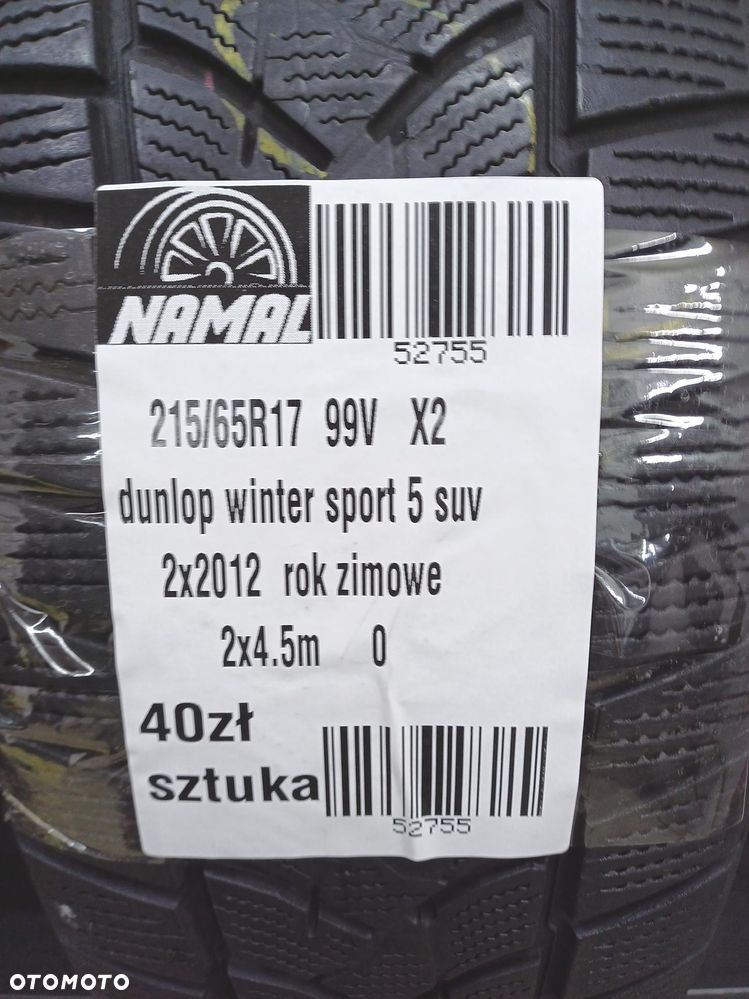 2x 215/65r17 dunlop  opony zimowe 52755 - 8