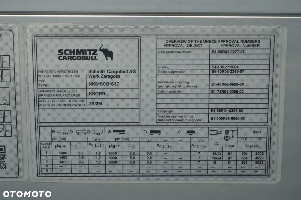 Schmitz Cargobull FIRANKA / STANDARD / KOSZ NA PALETY / OŚ PODNOSZONA / PLANDEKA ZBROJONA - 29