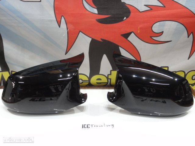 Capas, carcaça espelhos M4 look preto brilhante BMW F10 F11 F18 Pre LCI 2011-2013 em plástico - 1