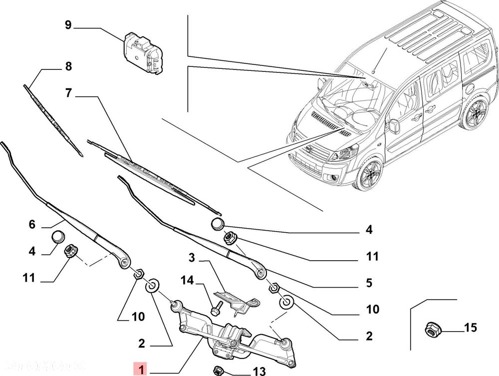 MECHANIZM WYCIERACZEK PRZEDNICH FIAT SCUDO II 1400456480 443122361019 - 2