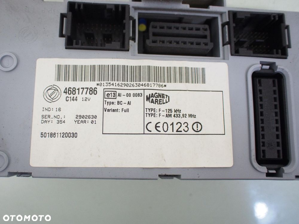 STACYJKA STEROWNIK FIAT PUNTO II 1.2 0261206980 46778446 05521 - 9