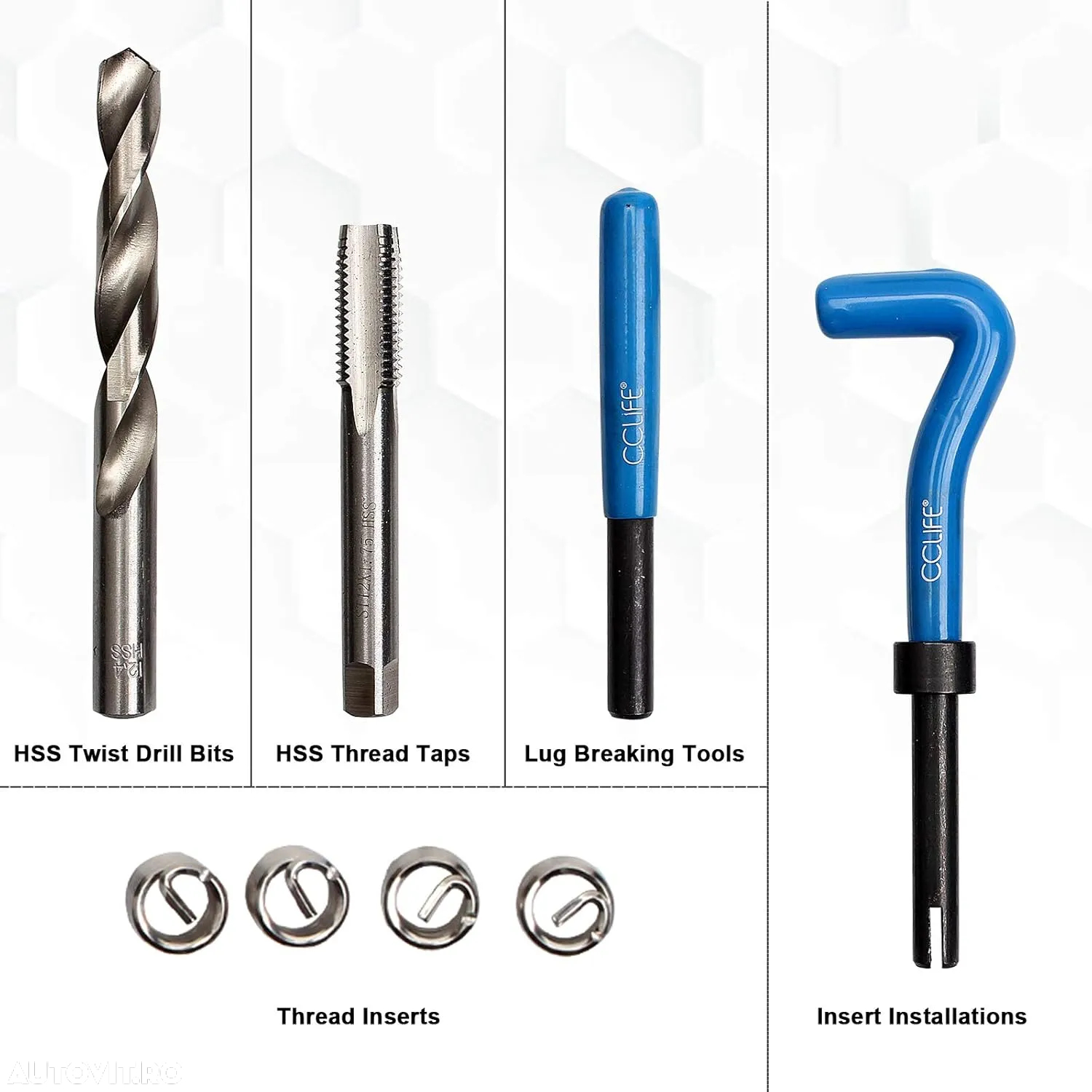 Trusa NOUA de reparat filete cu elicoizi M5 M6 M8 M10 M12 M14, dimensiune M12 X 1,5 - 2