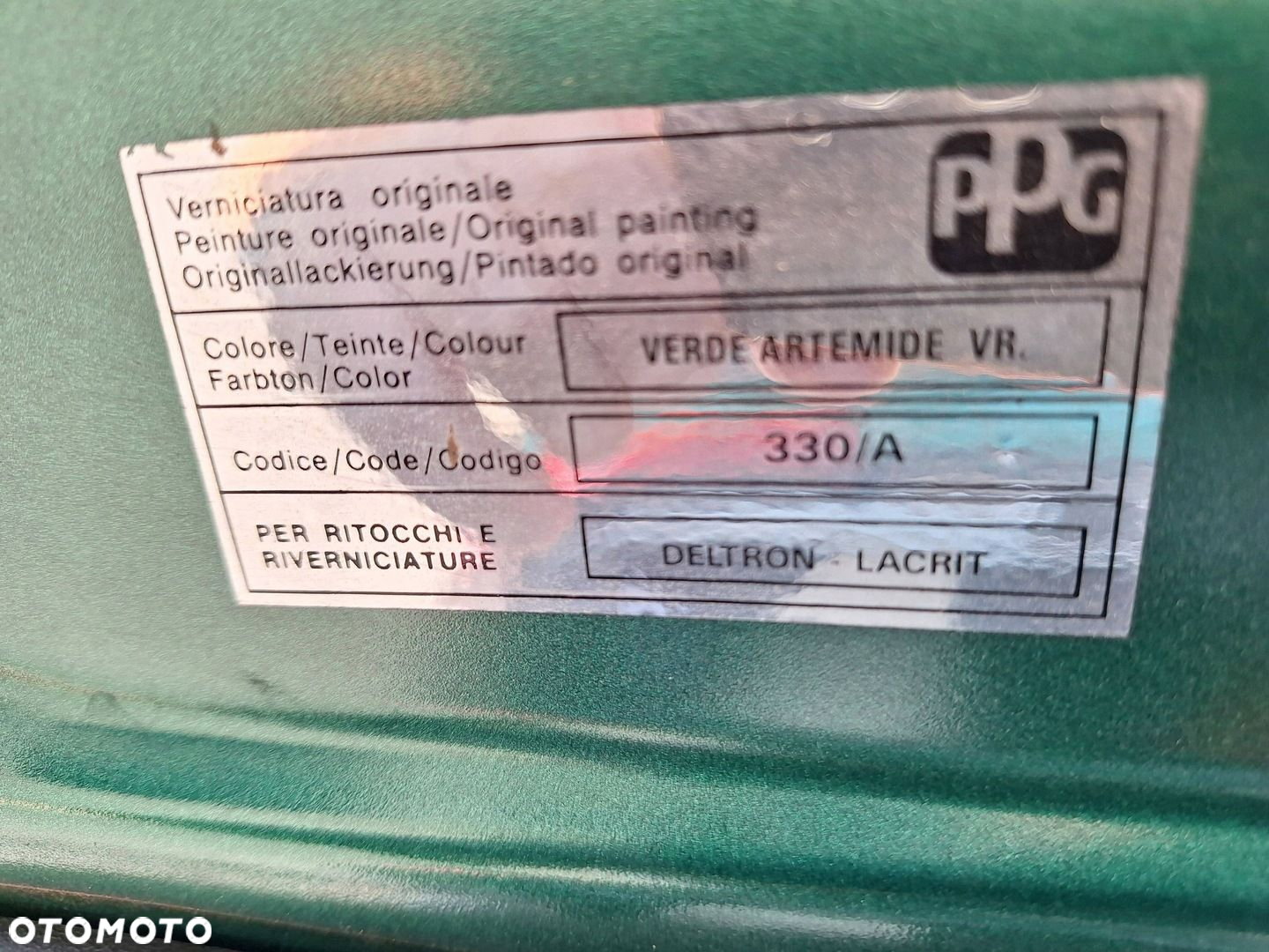 Fiat Seicento / 600 SREBRNA POKRYWA KLAPA MASKA SILNIKA 647 GRIGIO STEEL - 7