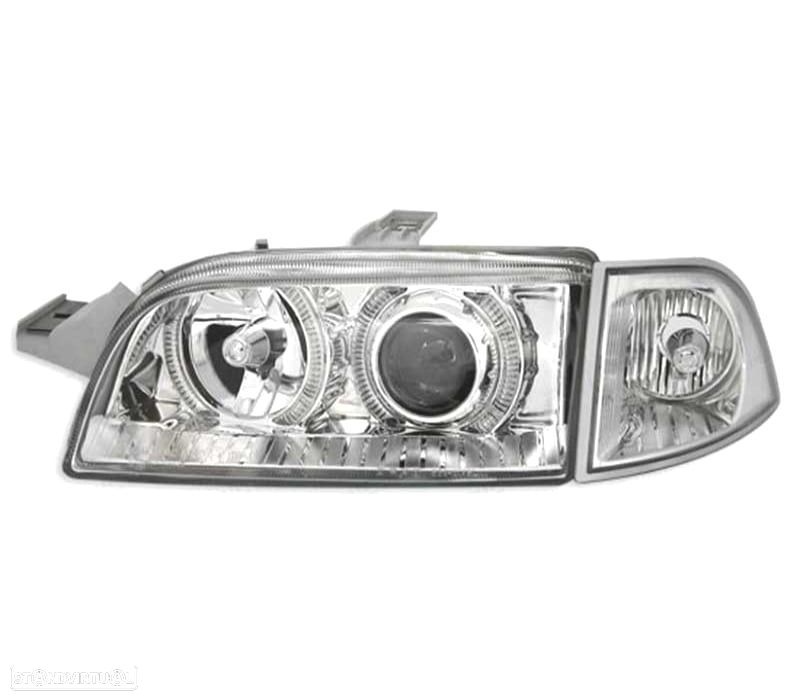 FARÓIS ANGEL EYES FIAT PUNTO 93-99 FUNDO CROMADO AUT. - 2