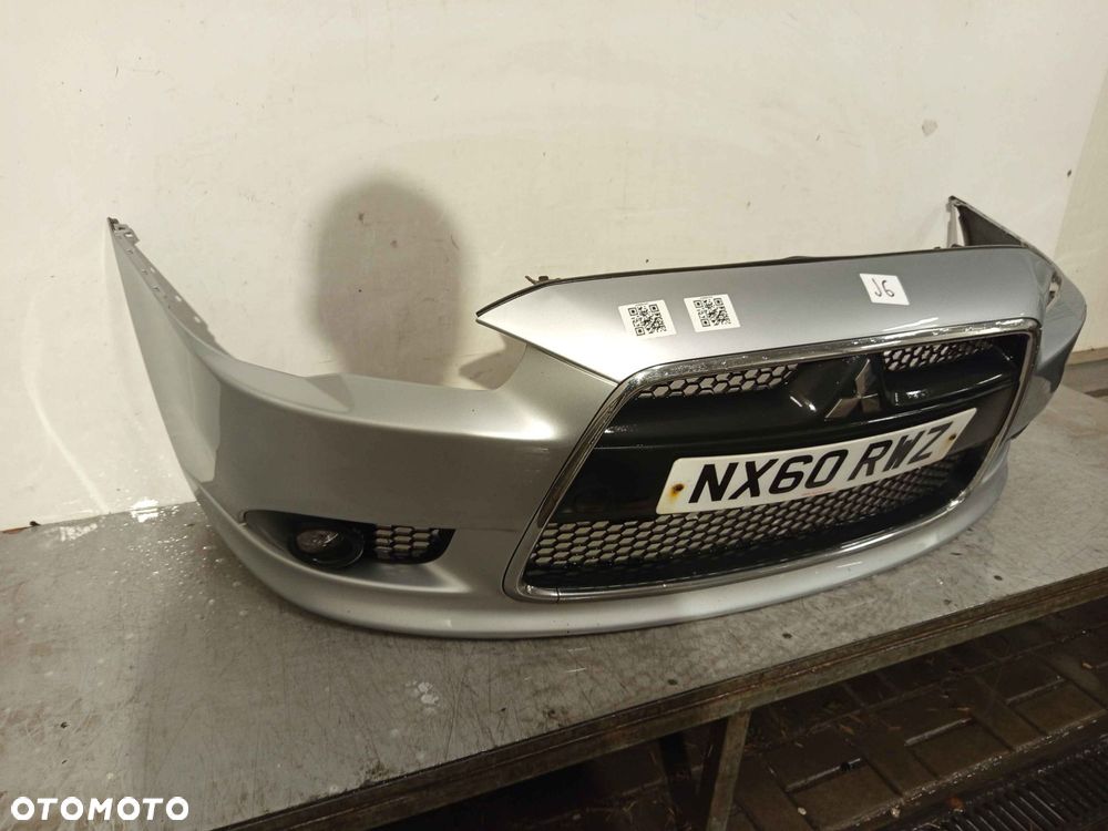 + ZDERZAK PRZÓD PRZEDNI MITSUBISHI LANCER 8 VIII SZARY SREBRNY HALOGENY - 3