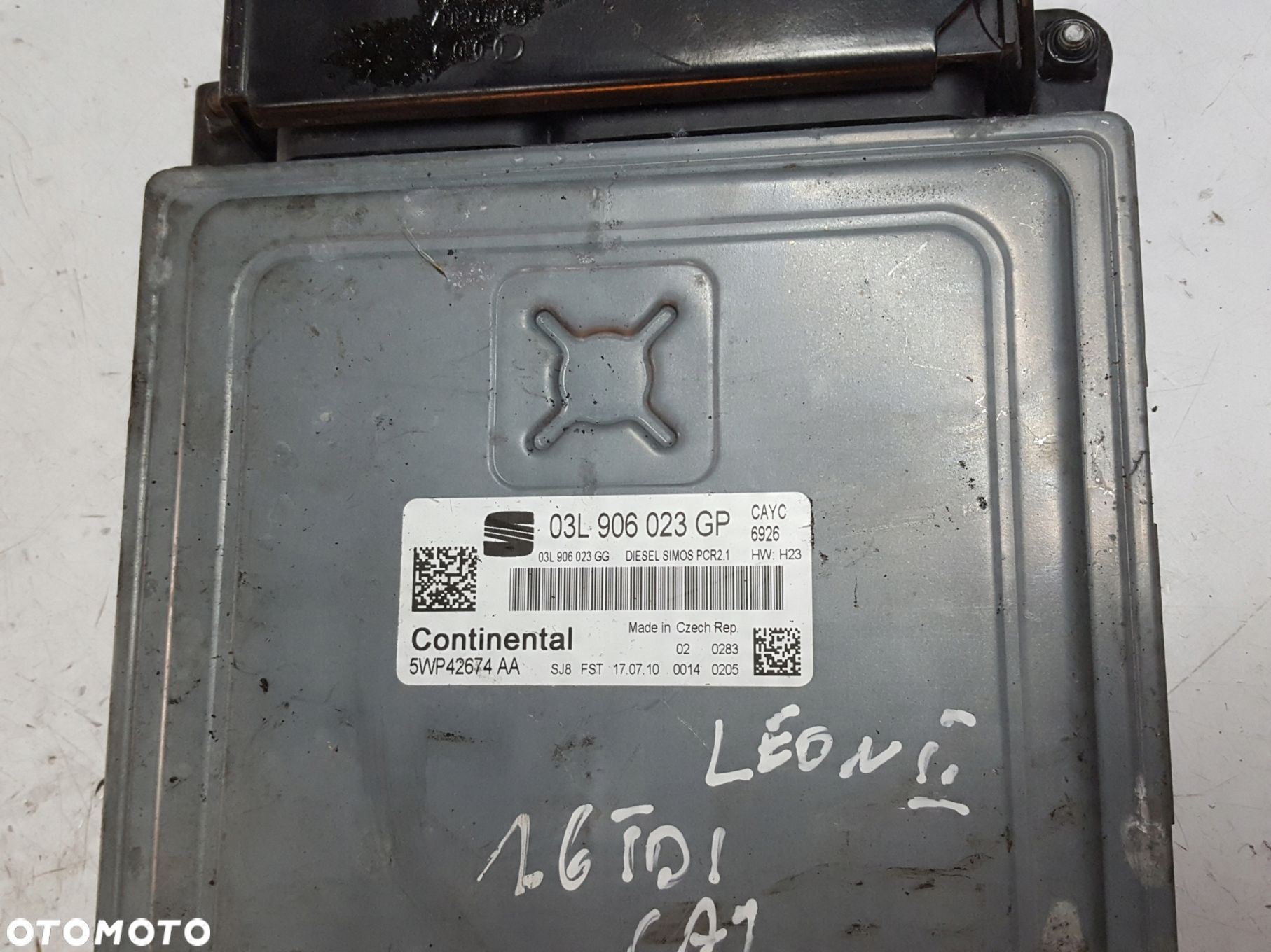 SEAT LEON 2 II LIFT 09-12r 1.6 TDI CAY KOMPUTER SILNIKA 03L906023GP - 2