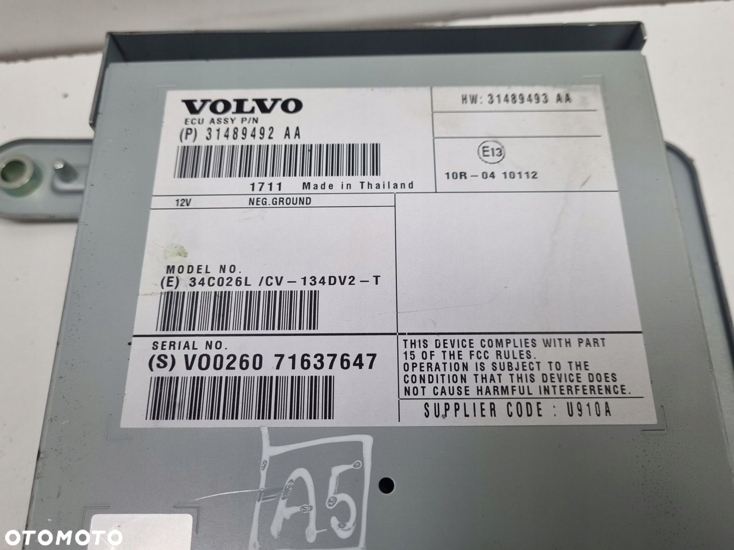 Volvo VOLVO V60 I S60 II V40 II WZMACNIACZ RADIA 31489108 - 2