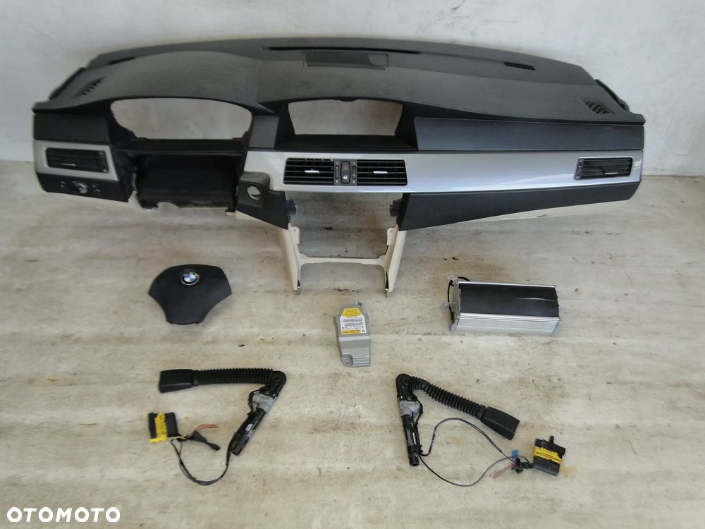BMW 5 E60 E61 LIFT DESKA KONSOLA PODUSZKI AIRBAG PASY NAPINACZE SENSOR KOMPLET ORYGINAŁ EUROPA - 1