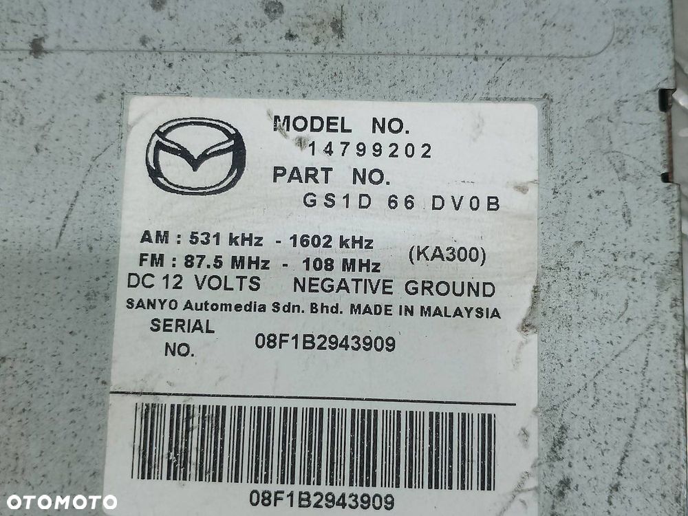 RADIO CD NAVI MAZDA 6 II GS1D66DV0B  14799202 - 8