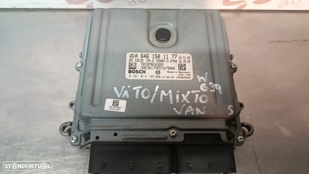 UNIDADE / CENTRALINA DO MOTOR MERCEDES VITO W639 A6461501177 ED6102 CR4.21 0281014185 - 1