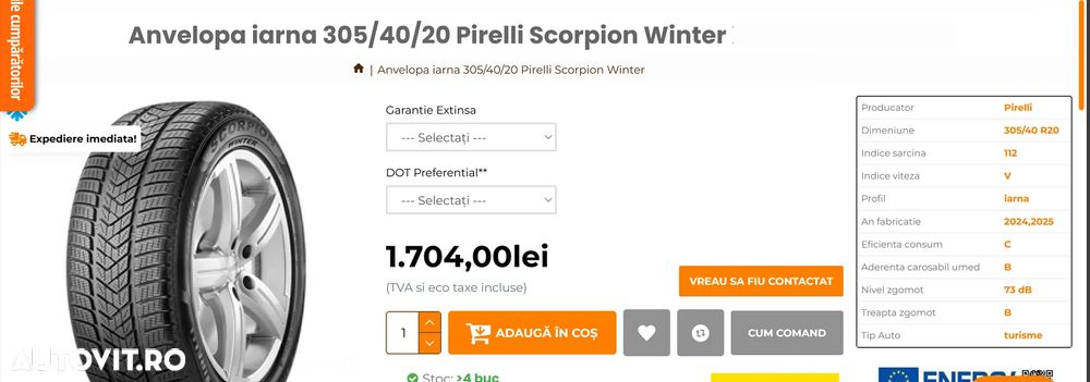 Cauciucuri pirelli R20 BMW X5 X6 G05 G06 cauciucuri pirelli iarna in doua latimi 275-45-20 - 305-40-20 super oferta,stoc limitat 4 anvelope pirelli scorpion iarna 275-45-20 - 305-40-20 BMW X5 X6 G05 G06 - 8