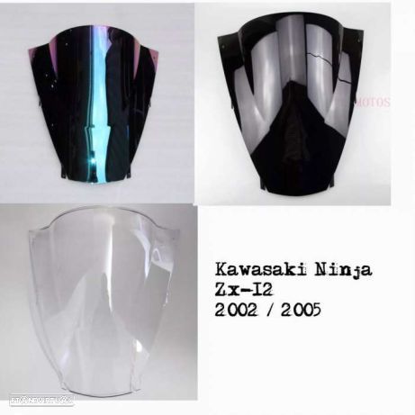 Viseira kawasaki zx12r Ninja 2002 até2005 briseira 1200 vidro bolha - 4