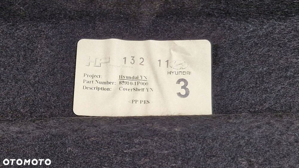 kia venga 09-19 hyundai ix20 10-19 półka tylna bagażnika 85910-1p000 - 7