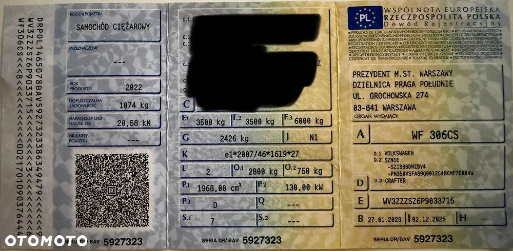 Volkswagen Crafter 177KM 7-Osobowy Automat Salon Polska Bezwypadkowy FVAT23% Gwarancja Do 2028r JAK NOWY NOWY !!! - 36