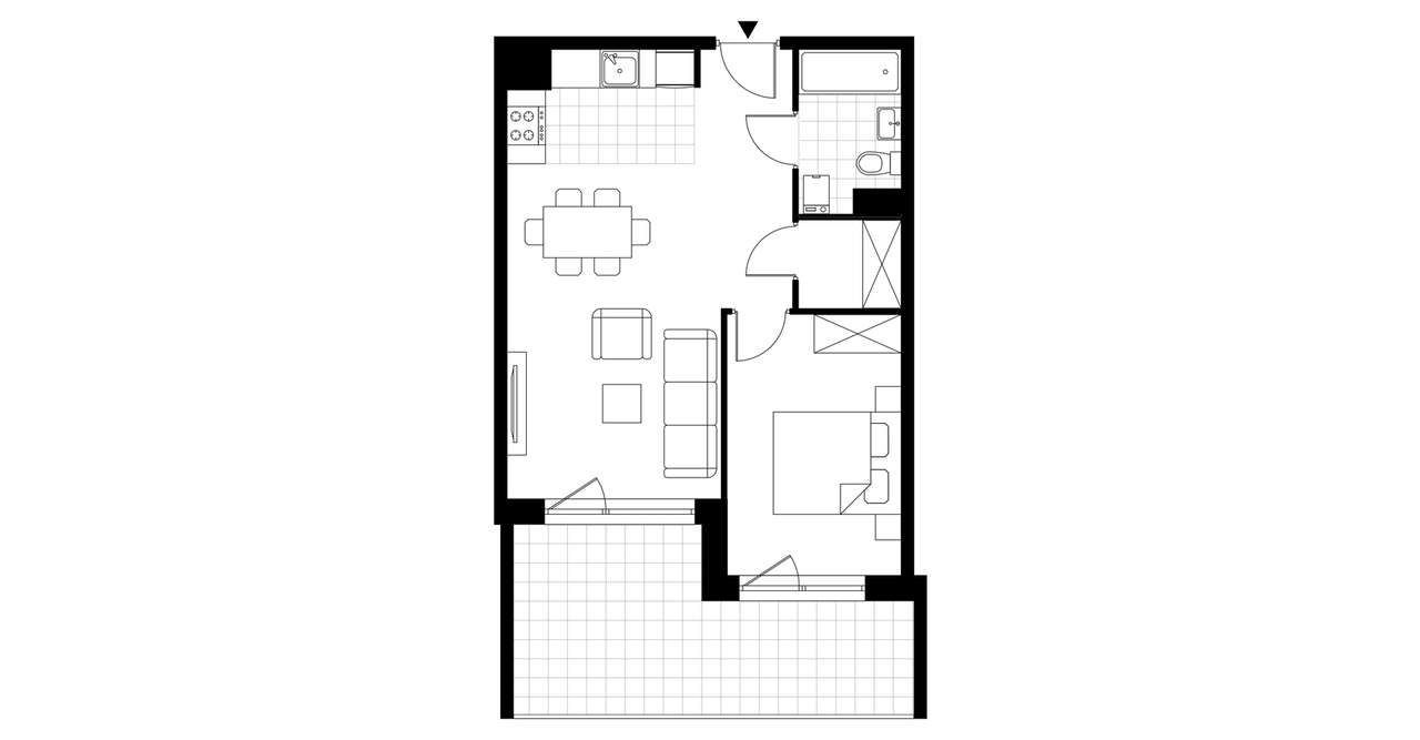2-pokojowe mieszkanie 46m2 + balkon - Pełny obrazek: 3/23