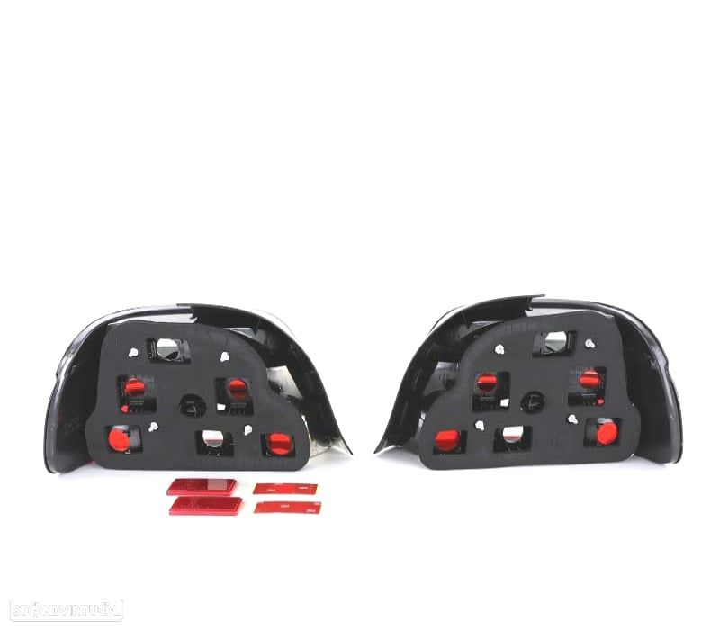 FAROLINS TRASEIROS BMW E39 95-00 PRETO VERMELHO - 2