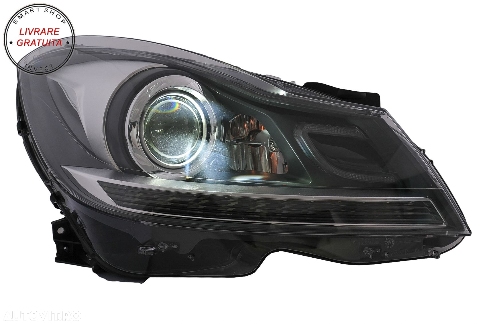 Faruri LED DRL Mercedes C-Class W204 S204 Facelift (2011-2014) Negru Semnal Dinami- livrare gratuita - 10