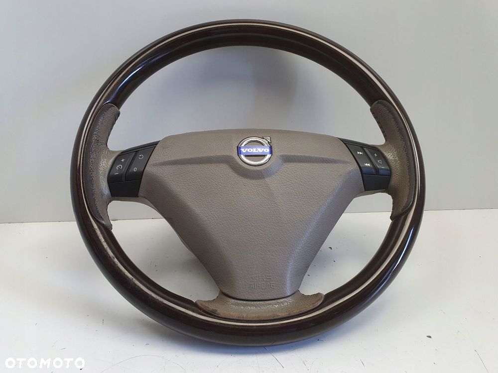 Volvo XC90 I lift DREWNIANA KIEROWNICA drewno SKÓRZANA skóra multifunkcja - 1