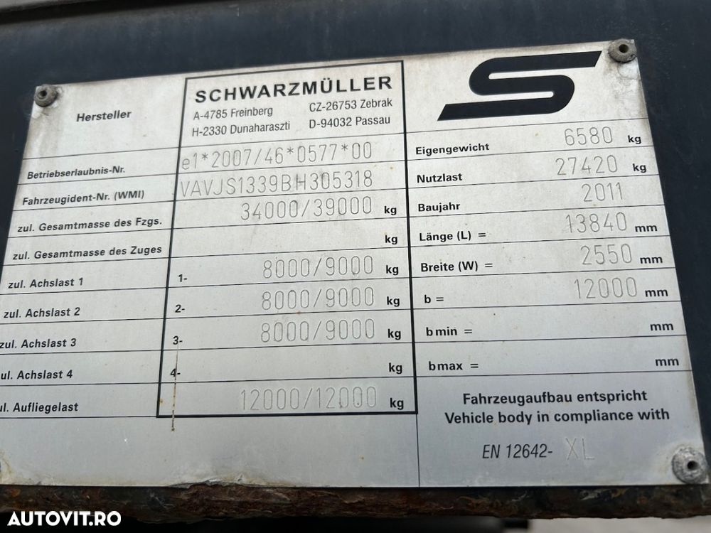 Schwarzmuller Platforma, 2011, factura externa - 9