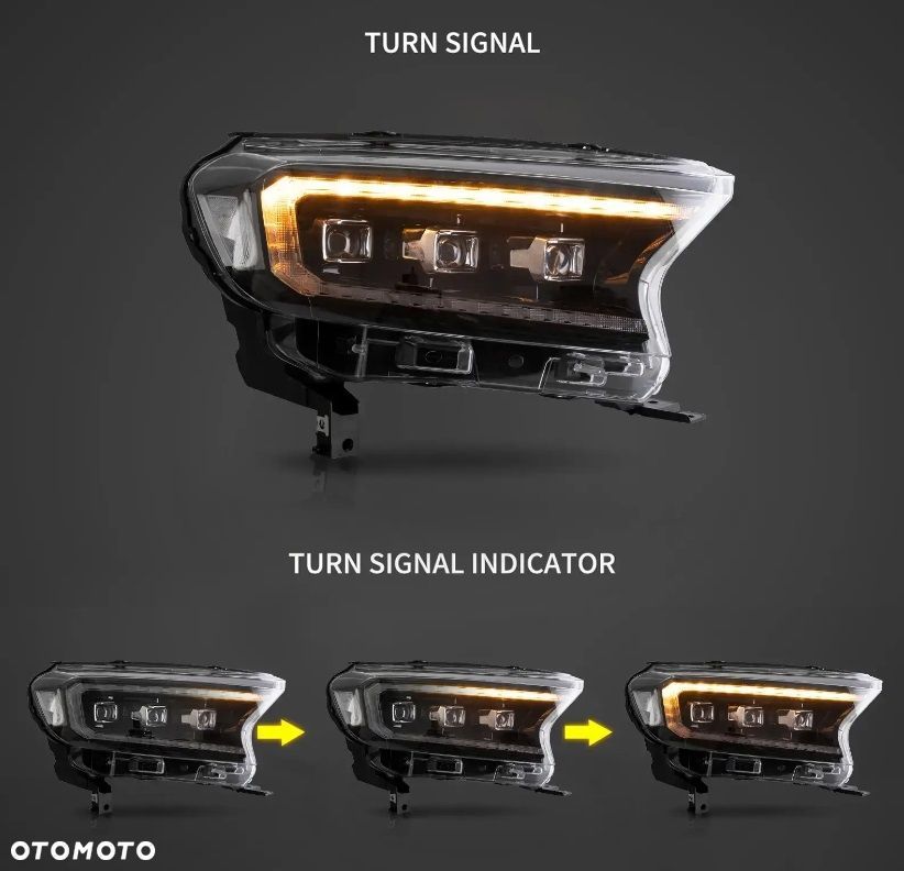 reflektor lampa kpl vland full led neon tuning ford ranger v 5 mk5 lift 16- - 8