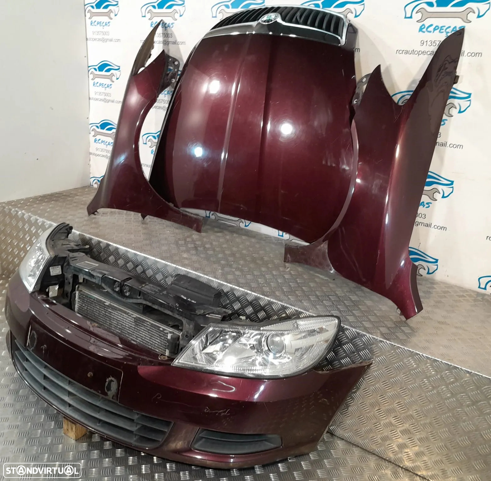 FRENTE COMPLETA SKODA OCTAVIA II 2 MK2 FACELIFT 1Z3 CAPOT PARACHOQUES GUARDA-LAMAS OTICAS RADIADOR VENTILADOR FRENTE FIBRA REFORÇO - 3