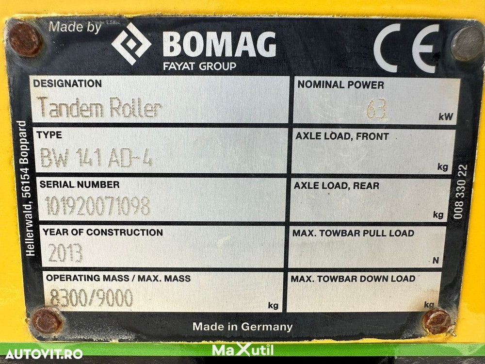 Bomag BW141AD-4 Cilindru Compactor - 9