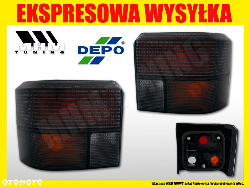 LAMPA TYLNE KPL TUNING CZARNE BLACK VW T4 TRANSPORTER MULTIVAN CARAVELLE - 2