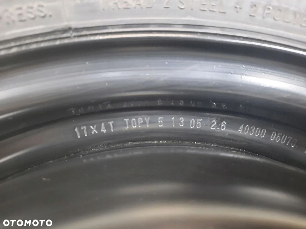KOŁO ZAPASOWE DOJAZDOWE NISSAN 350Z KOLEOS I 4030005U70 17" 5X114.3 155/80 - 4