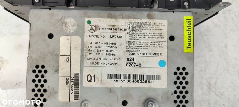 RADIO MERCEDES W203 MF2530 - 4