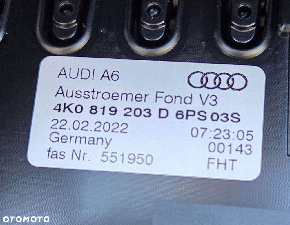 AUDI A6 S6 RS6 A7 S7 RS7 C8 4K KRATKA NAWIEWU TYŁ TYLNA 4K0819203D - 5