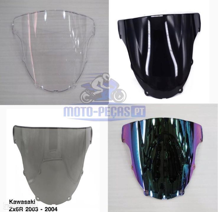viseira nova Kawasaki ninja 600 zx6r ano 2003 ate 2004   vidro bolha zx6 zx6r - 1