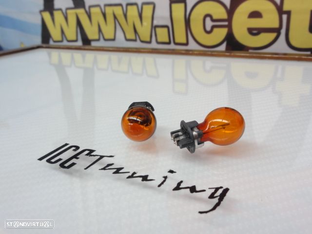 Lâmpada de halogénio de pisca cor laranja 12V 24W, PWY24W para AUDI, BMW, CITROEN, DS, FORD, INFINITI, JAGUAR, LAND-ROVER, MERCEDES-BENZ, MINI, OPEL, PEUGEOT, RENAULT, SKODA, VAUXHALL, VOLVO, VW - 2