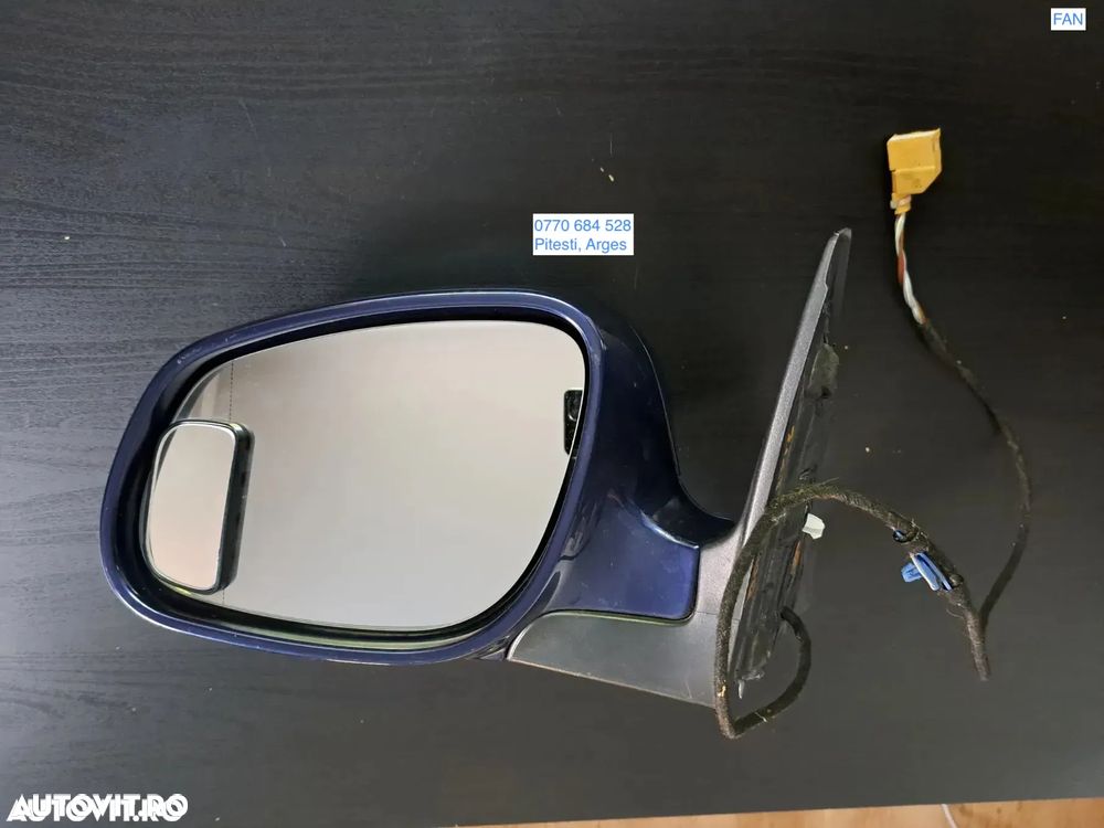 Oglinda exterioara stanga electrica, rabatare electrica si incalzire culoarea albastru inchis Completa Originala Porsche Cayenne 2003-2009