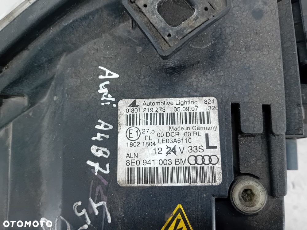 LAMPA PRZÓD LEWA XENON AUDI A4 B7 8E0941003BM 0301219273 - 10