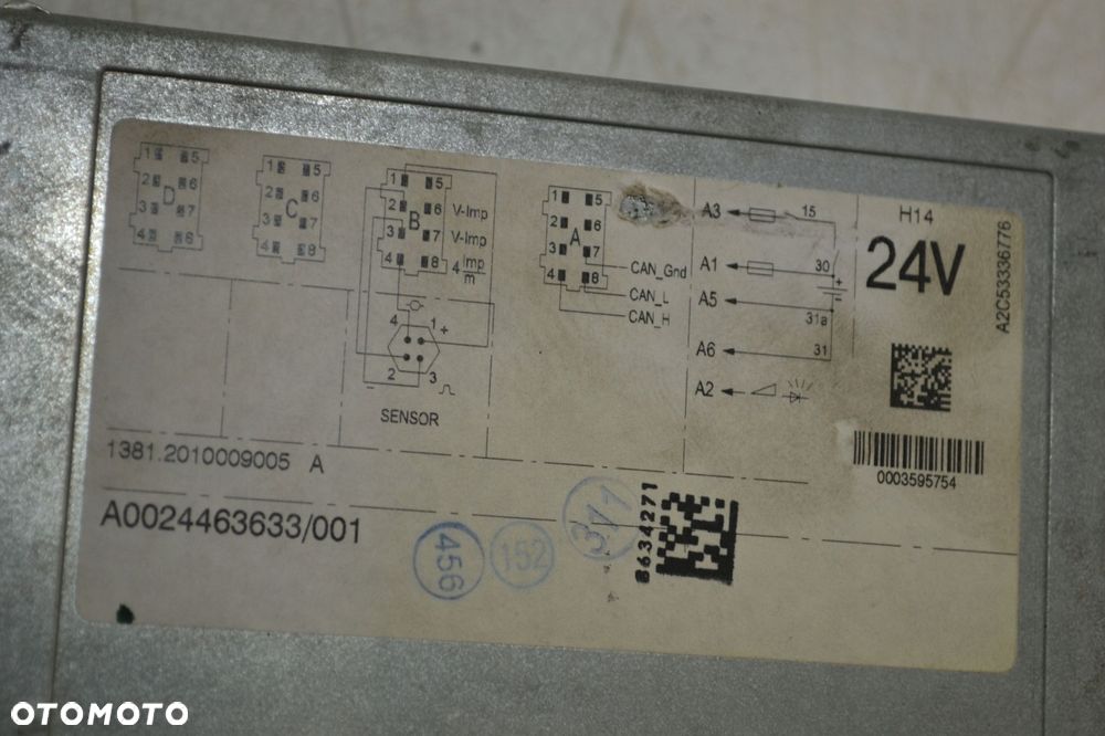 MERCEDES ACTROS MP4 TACHOGRAF VDO 24V 0024463633 - 6