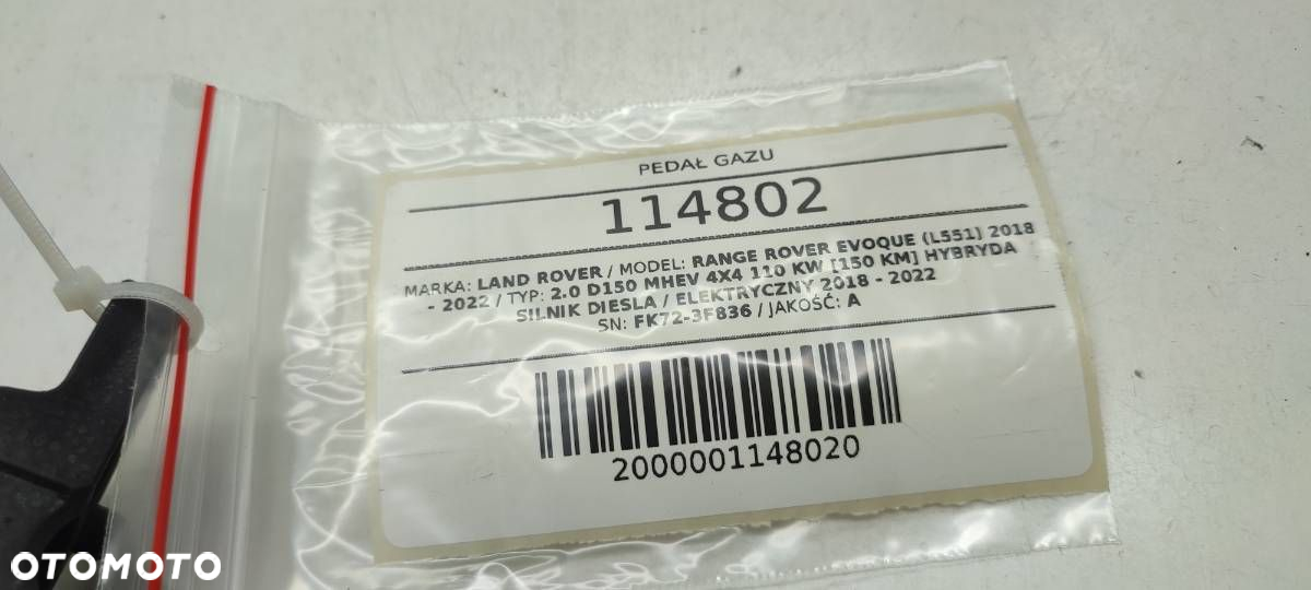 POTENCJOMETR PEDAŁ GAZU LAND RANGE ROVER EVOQUE L551 FK729F838AC - 5