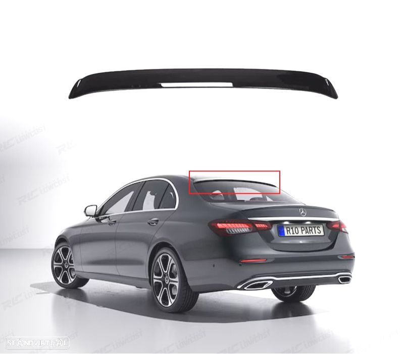 AILERON DE TETO MERCEDES CLASE E W213 21-23 LOOK AMG PRETO BRILHANTE - 1