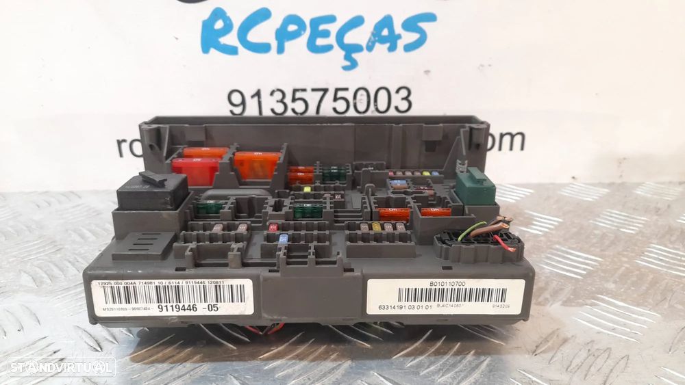 CAIXA FUSIVEIS FICHAS RELE BMW SERIE E91 TOURING 61149119446 9119446 61149119445 9119445 SERIE 3 E90 E92 COUPE E93 CABRIO SERIE 1 E81 E82 COUPE E87 E88 CABRIO X1 E84 X3 F25 Z4 E89 TAMPA CAIXA FUSIVEIS PAINEL COMANDO CONTROLO - 1