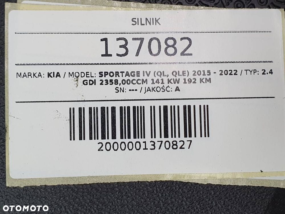 SILNIK KOMPLETNY G4KJ  2.4 GDI 192 KIA SPORTAGE IV - 10