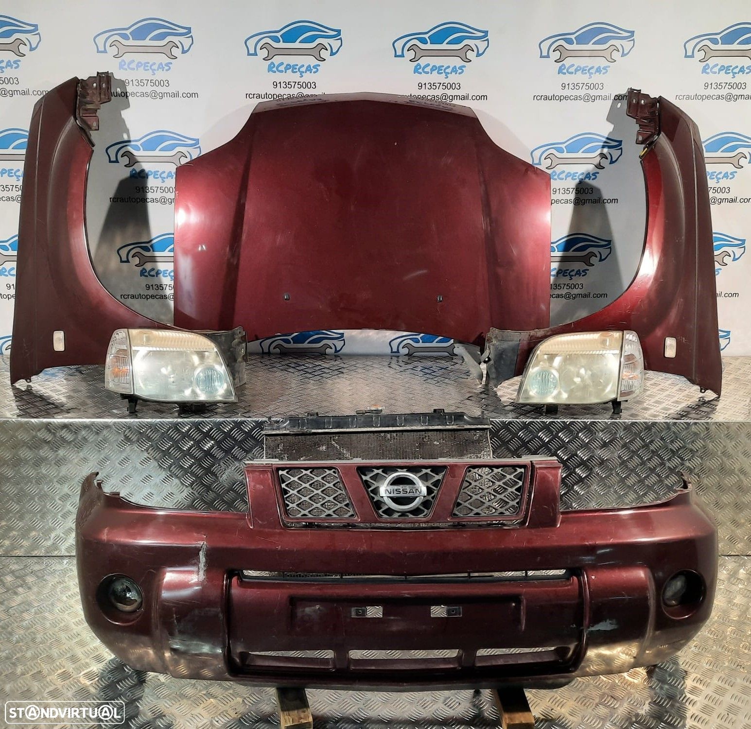FRENTE COMPLETA NISSAN XTRAIL T30 CAPOT PARACHOQUES GUARDA-LAMAS OTICAS RADIADOR VENTILADOR FRENTE FIBRA REFORÇO - 1