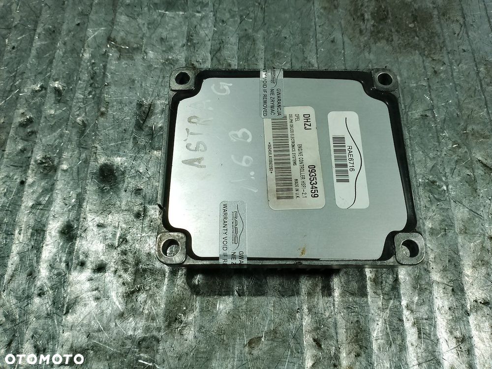 KOMPUTER, STEROWNIK OPEL ASTRA G 09353459  DHZJ 1.6 - 3