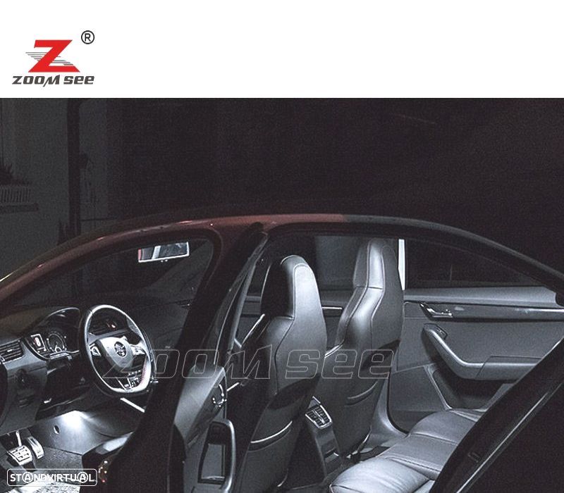 KIT COMPLETO DE 22 LÂMPADAS LED INTERIOR PARA SKODA OCTAVIA MK 2 MKII BIENES 3T5 2009-2015 - 3