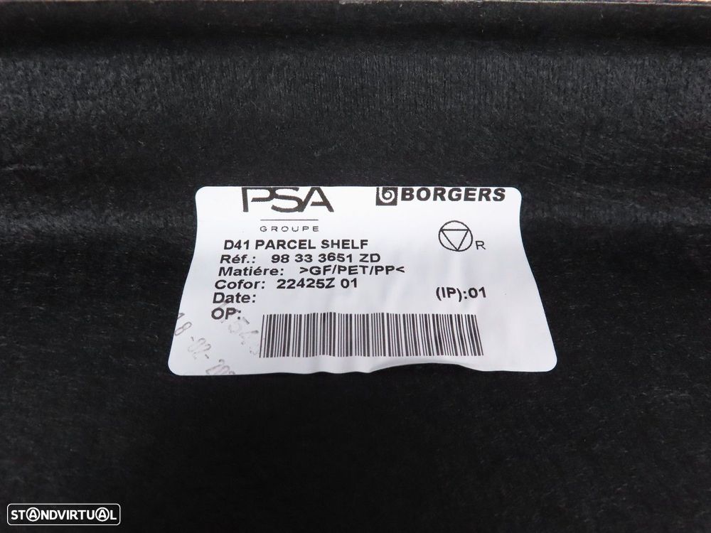 Chapeleira / Tabuleiro mala Usado / Original CITROEN DS4 98333651ZD - 3