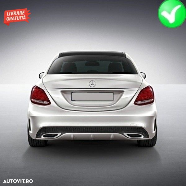 Difuzor Bara Spate cu Ornamente tobe Mercedes C-Class W205 S205 (2014-2020) C63 De- livrare gratuita - 13