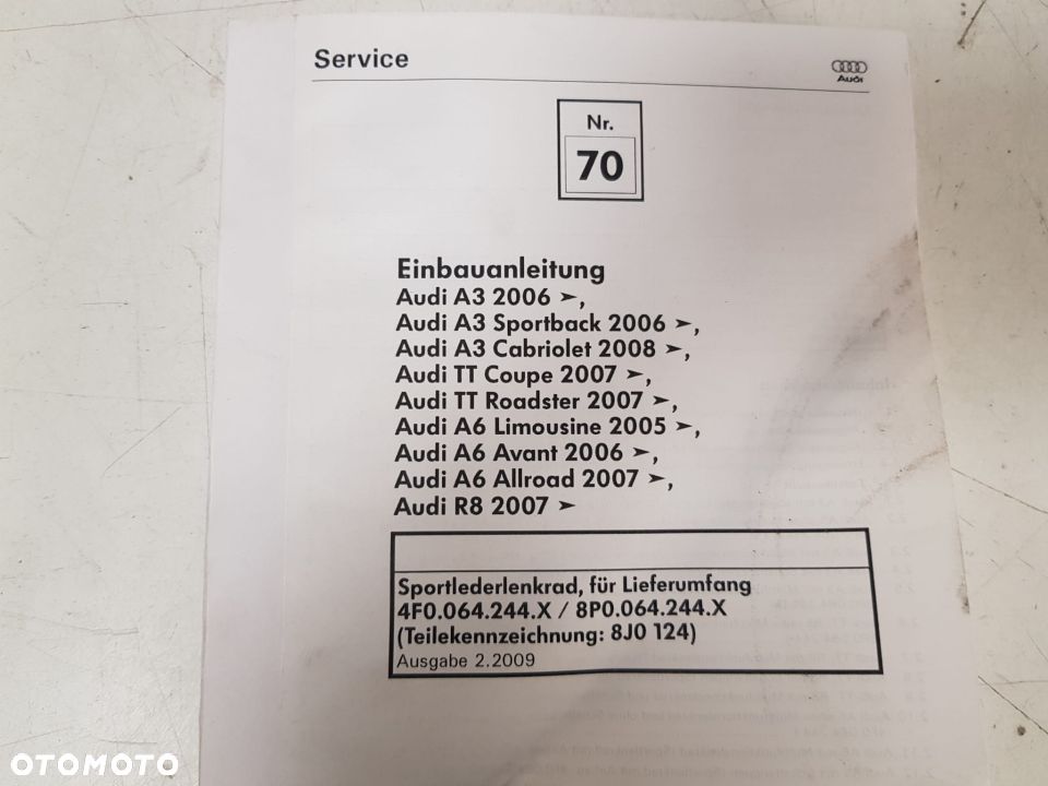 AUDI A3 TT A6 R8 KIEROWNCA SKÓRZANA SPORT MANETKI MULTIFUNKCJA IGŁA 8P0064244 4F0064244 - 9