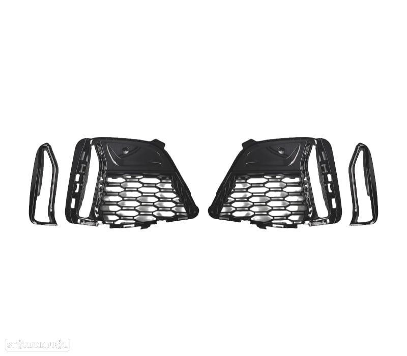 GRELHAS DE FAROIS NEVOEIRO BMW G20 19-22 LOOK M340 PRETO BRILHANTE - 2