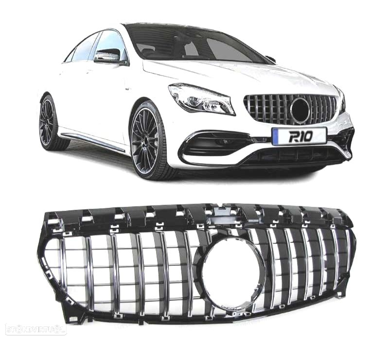 GRELHA MERCEDES CLA C117 16-18 LOOK AMG GT PRETO CROMADO - 4
