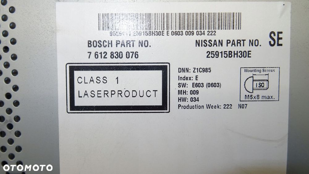 radio nawigacja nissan oe 25915bh30e , 7612830076 - 2