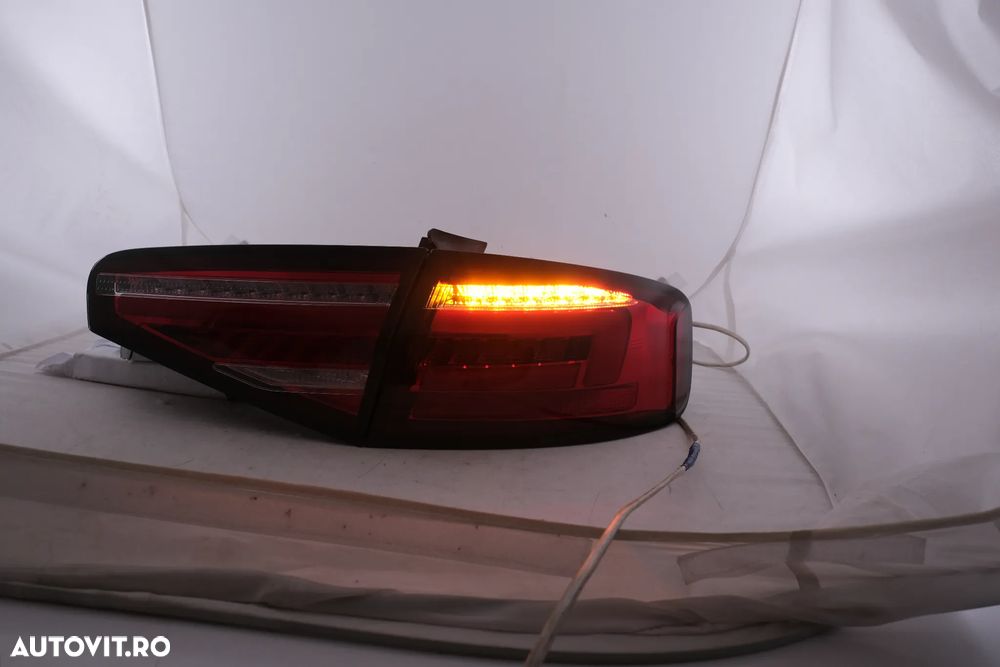 Stopuri Full LED compatibil cu Audi A4 B8 Sedan (2012-2015) Rosu Semnal Dinamic - 8